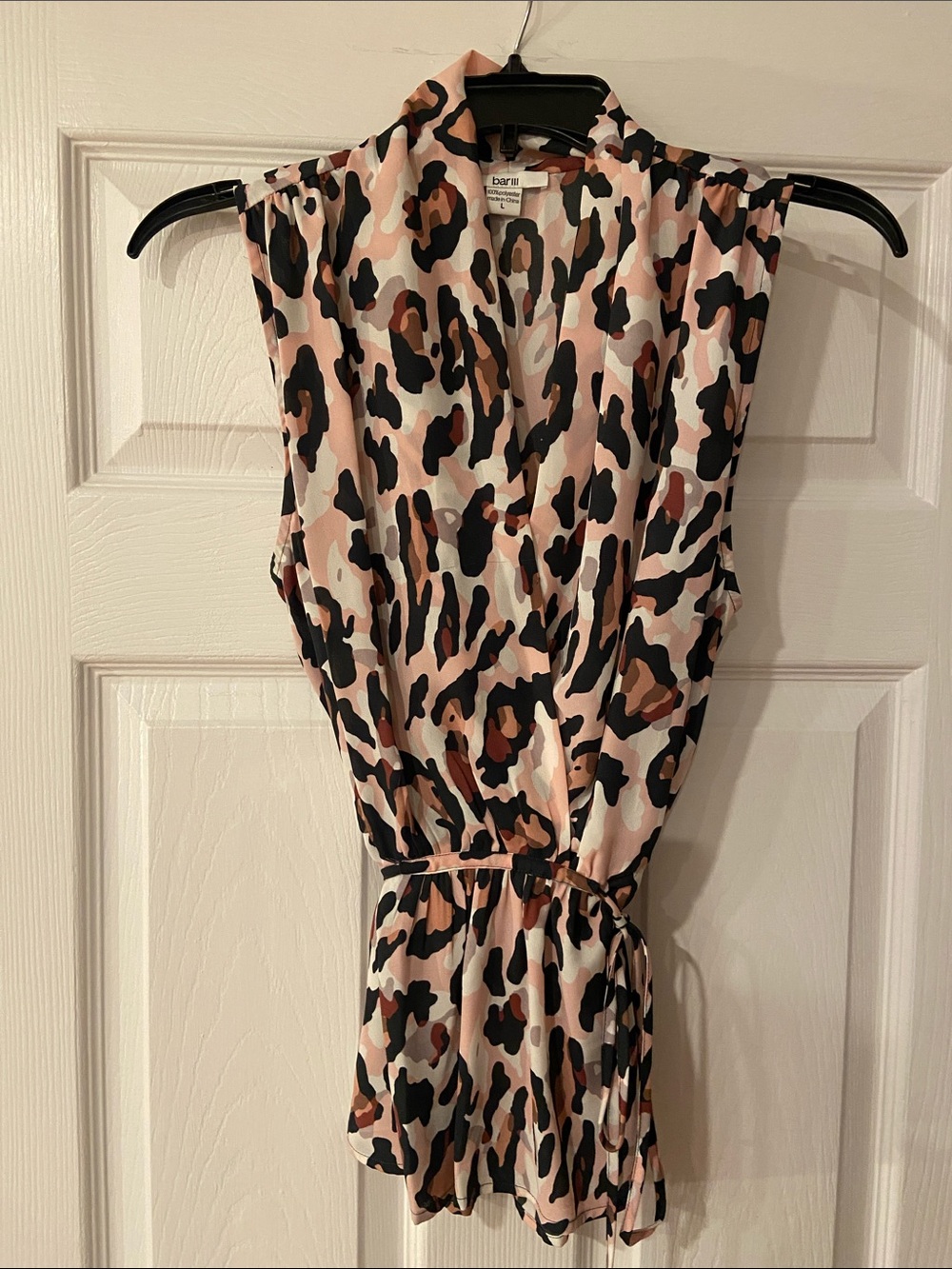 Bar III Jay Pink, Black & Brown Leopard-Print One-Piece Romper